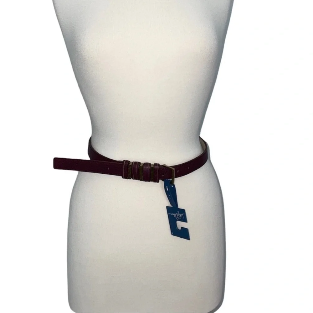 Libby Edelman Burgundy Belt Size Small
